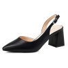 Women's Pumps Slingback 2 Inches Block Chunky Heels with Closed Pointed Toe Thick Low Pumps Wedding Party Prom Dating Casual