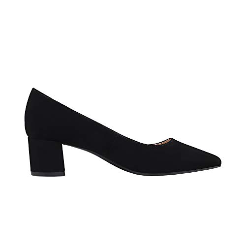 Women’s Chunky Low Block Heels Closed Toe Dress Pumps Shoes