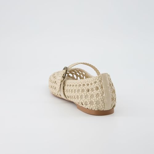 Weston Women’s Hand Woven Dressy Ballet Flats – Faux Leather Mary Jane with Adjustable Strap & Memory Foam