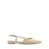 Slingback Flats for Women, Pointed-Toe Elegant Women's Ballet Flats with Buckle Strap, Classic Low Heel Dress Shoes for Casual