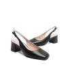 Women's Low Chunky Heels Slingback Square Toe Block Dress Shoes Closed Toe Comfortable Wedding Work Pumps