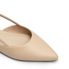 Slingback Flats for Women, Pointed-Toe Elegant Women's Ballet Flats with Buckle Strap, Classic Low Heel Dress Shoes for Casual