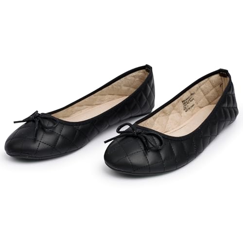 Women’s Aster Ballet Flats | Patent Leather Slip-On Shoes | Quilted Pillow Stitch | Rounded Toe | Everyday Comfortable Fashion