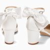 Womens Chunky Heels Low Heel Ankle Strap D'Orsay Pumps Closed Pointed Toe Wedding Bridal Shoes