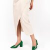 Women's Chunky Block Heel Pumps Pointed Toe Slip On Chunky Mid Heels Ladies Work Office Dress Shoes 2.5 Inches