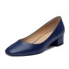 Women's Low Heel Pumps 1.2 Inch Square Toe Slip On Chunky Block Heel Comfortable Dress Shoes for Office Work Business Casual