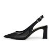 Womens Pumps Pointed Closed Toe Chunky Heel Slingback Heels for Women