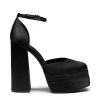 Women’s High Chunky Platform Closed Toe Block Heels Square Toe Ankle Strap Dress Wedding Party Pumps Shoes Aurelia