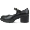 Boxer-2 Kids/Children/Girls Lug Sole Block Heel Mary Jane with Adjustable Strap