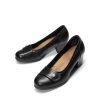 Women's Chunky Comfortable Closed Toe Low Block Heels Work Round Toe Dress Wedding Adjustable Slip On Pumps Shoes