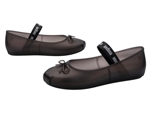 Sophie Jelly Flats for Women - Ballet Flats for Women Bow Applique & Strap, Slip-on Closed-Toe Women’s Jelly Shoes