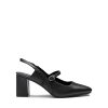 Women's Closed Toe Chunky High Heels Mary Jane Block Square Toe Slingback Strappy Dress Work Pumps Shoes