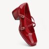 Women's Mary Jane Shoes Chunky Block Heel Wedding Dress Shoes for Women Low Heels Close Square Toe Pumps