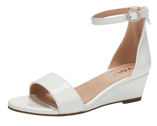Girls High Heels Sandal for Girls Open Toe Ankle Buckle Strap Dress Shoes for Little Big Kids in Wedding Party Block Chunky Pump