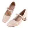 Women's Mary Jane Heels - Chunky Block Heel Pumps with Square Toe & Buckle Straps, Comfortable Dress Shoes for Wedding, Office,
