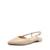 Slingback Flats for Women, Pointed-Toe Elegant Women's Ballet Flats with Buckle Strap, Classic Low Heel Dress Shoes for Casual
