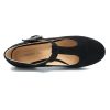Women's T-Strap Mary Jane Pumps Low Chunky Heel Wedding Dress Shoes