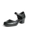 Women's Dress Shoes Mary Janes Comfortable Low Block Heels Pumps Round Closed Toe Chunky Ankle Strap Shoes for Work Flight