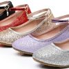 Girls Glitter High Heels Dress Shoes Sparkle Mary Jane Pumps Wedding Party Princess Shoes for Toddler Kids