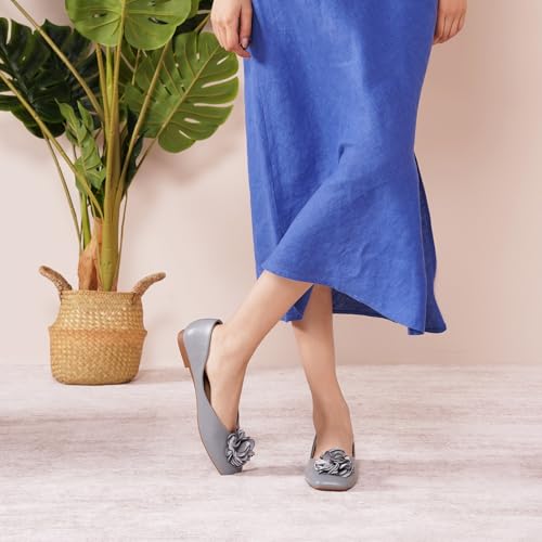 Ballet Flats for Women | Womens Flats Shoes | Square Toe Flats| Women's Flats | Slip On Dress Shoes | Flower Shoes
