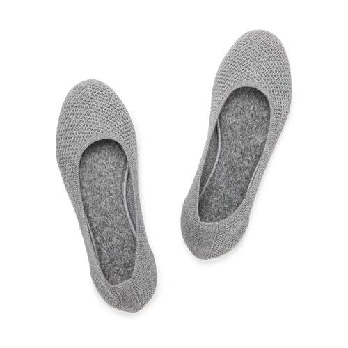 Women’s Ballet Flat Shoes Knit Dress Shoes Round Toe Slip On Ballerina Flats for Woman Low Wedge Comfort Soft