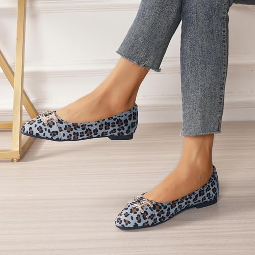 Women's Round Toe Flats Comfortable Ballerina Shoes Slip on Work Flats for Women Office Comfor