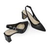 Womens Pumps Pointed Closed Toe Chunky Heel Slingback Heels for Women