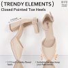 IN3 Womens Closed Toe Heels Chunky Block Platform Pumps Pointed Toe Ankle Strap Dress Shoes for Women Comfortable Wedding Short