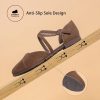 Women's Ankle Strap Flats - Comfortable Round Toe Dress Shoes with Adjustable Buckle, Criss-Cross Design for Work, Wedding,
