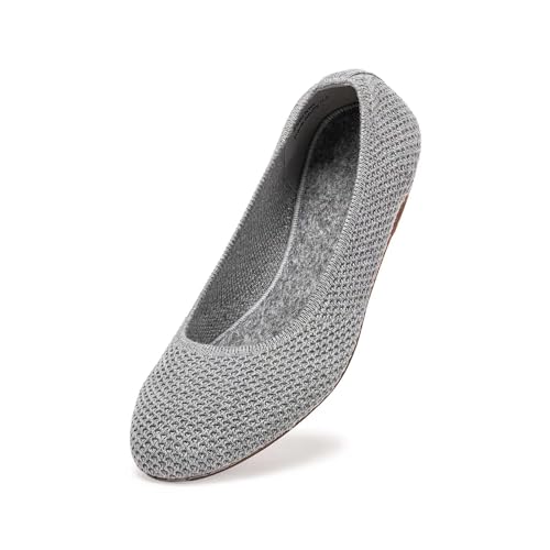 Women’s Ballet Flat Shoes Knit Dress Shoes Round Toe Slip On Ballerina Flats for Woman Low Wedge Comfort Soft