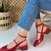 Womens Mary Jane Chunky Low Heels Closed Square Toe Ankle Strap Pumps Wedding Party Dress Shoes