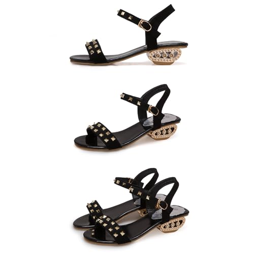 Fashion Platform Heels For Women High Block Chunky Open Toe Ankle Strap Heels Sandals Slip On Block Heels For Party Dating