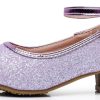 Girls Glitter High Heels Dress Shoes Sparkle Mary Jane Pumps Wedding Party Princess Shoes for Toddler Kids
