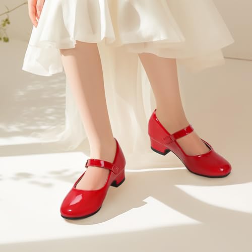 Girls Dress Shoes Toddler Little Big Kid Chunky Heels Wedding Party School PNEMY Flower Girl Shoes