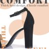 Nude Black White Heels for Women Open Toe Ankle Strap High Heel Sandals Party Wedding Strappy Buckle Sandals Standard Size 4