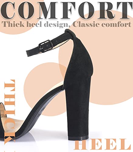 Nude Black White Heels for Women Open Toe Ankle Strap High Heel Sandals Party Wedding Strappy Buckle Sandals Standard Size 4