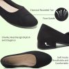 AISFAES Women Pumps Low Chunky Rounded Toe Heels Healed Dress Pumps Elegant Wedges Working Shoes