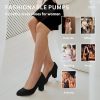 Women's Sherry Dress Low Block Chunky Heels Pumps Closed Round Toe Shoes for Wedding Office Evening