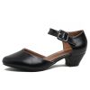 Women's Closed Toe Low Chunky Heel Pumps Ankle Strap Dress Shoes for Work Wedding Party Dance