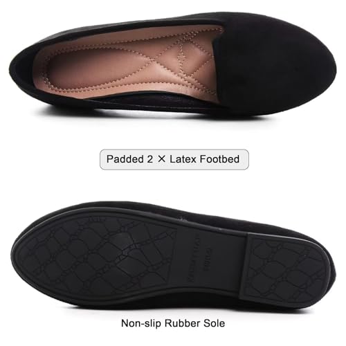 Women Round Toe Flats Comfortable Fashion Ballet Flat Shoes for Women Dressy Slip-ons Loafers