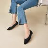 Flats for Women Pointed Toe Knit Ballet Comfortable Dressy Washable Flat Shoes