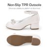 Girls Dress Shoes Platform Chunky Heel Ankle Strap Princess Flats Flower Party Wedding Pump for Little Big Kid