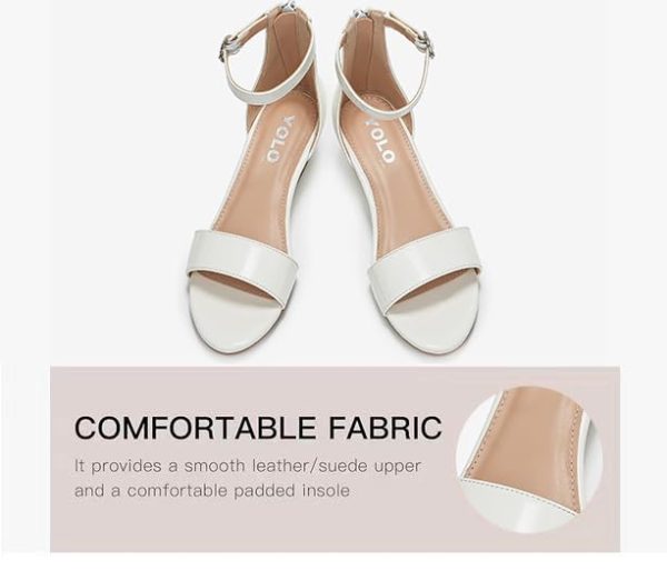 Girls High Heels Sandal for Girls Open Toe Ankle Buckle Strap Dress Shoes for Little Big Kids in Wedding Party Block Chunky Pump