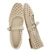 Weston Women’s Hand Woven Dressy Ballet Flats – Faux Leather Mary Jane with Adjustable Strap & Memory Foam