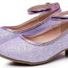 Girls Glitter High Heels Dress Shoes Sparkle Mary Jane Pumps Wedding Party Princess Shoes for Toddler Kids