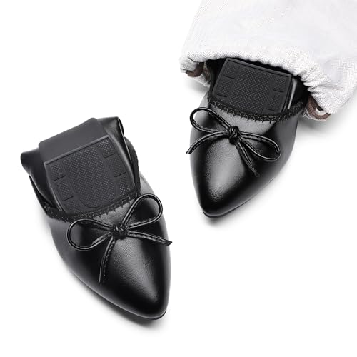Women's Foldable Flats Shoes Pointed Toe Ballet Flats Bowknot Comfort Slip on Dress Shoes