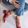Womens Mary Jane Chunky Low Heels Closed Square Toe Ankle Strap Pumps Wedding Party Dress Shoes