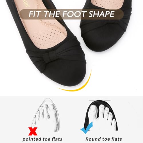 Women's Flats Shoes Faux Suede Round Toe Ballet Dressy Flats Comfortable Slip On Walking Shoes