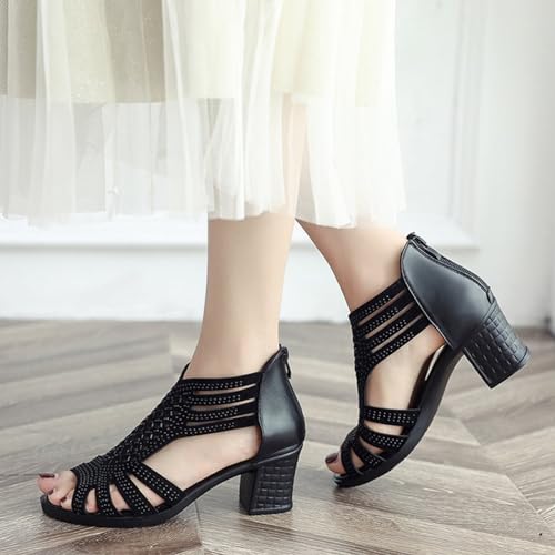 Platform Heels Chunky Block Heels For Women Strappy High Heels Open Toe Heels Pumps Shoes For Wedding Bridal Evening Party