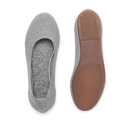 Women’s Ballet Flat Shoes Knit Dress Shoes Round Toe Slip On Ballerina Flats for Woman Low Wedge Comfort Soft